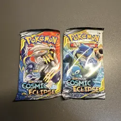 Pokemon Sun & Moon TCG Cosmic Eclipse Sealed Booster Pack (LOT OF 2) D21 TIN - Image 1