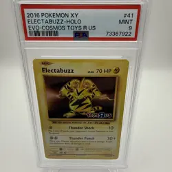 2016 POKEMON XY EVOLUTIONS ELECTABUZZ HOLO COSMOS TOYS R US EXCLUSIVE MINT PSA 9 - Image 1