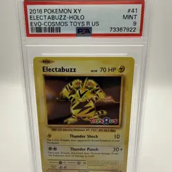 2016 POKEMON XY EVOLUTIONS ELECTABUZZ HOLO COSMOS TOYS R US EXCLUSIVE MINT PSA 9 - Image 2