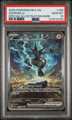 2025 POKEMON BLK EN-BLACK BOLT SPECIAL ILLUSTRATION RARE #166 ZEKROM EX PSA 10 - Image 1