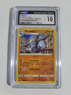 CGC 10 GEM MINT Donphan SWSH067 2020 Promo Pokemon prerelease - Image 1