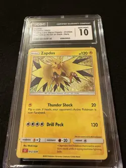 Pokemon TCG: CGC 10 (2023) Zapdos 012/034 Classic Collection - Image 2