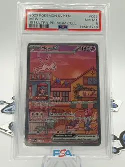 2023 Pokemon 151 English Mew EX #53 SVP Ultra Premium Collection PSA 8 - Image 1