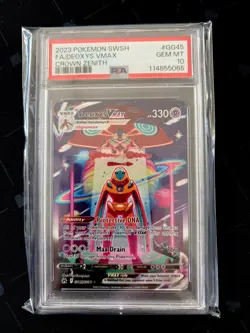2023 POKEMON SWORD & SHIELD CROWN ZENITH #GG45 FULL ART/DEOXYS VMAX PSA 10 - Image 1