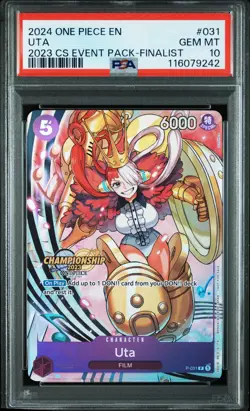 FINALIST Uta One Piece 2023 Textured CS Event Pack Promo Japanese P-031 PSA 10 - Image 1