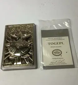 Pokemon 23K Gold Plated Togepi Trading Card 1999 Burger King Limited Edition - Image 1