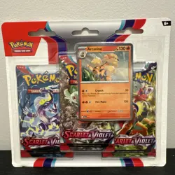 2023 Pokemon TCG: Scarlet & Violet 3 Booster Packs With Arcanine Promo Card - Image 1