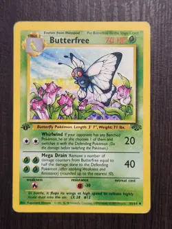 1st Edition Butterfree Jungle Pokemon Card HP/DM 33/64 Uncommon - Image 1