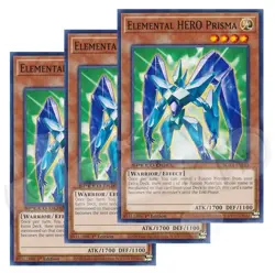 Yugioh - Elemental Hero Prisma x 3 - 1st Edition LP - Plus Free Holo Card - Image 1
