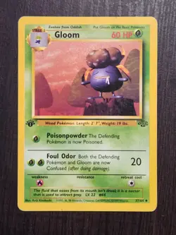 1st Edition Gloom Jungle Pokemon Card HP 37/64 Uncommon - Image 1