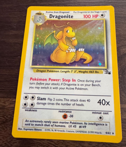 Vintage Dragonite 4/62 Fossil Holo 1999 pokemon card Near Mint rare - Image 1