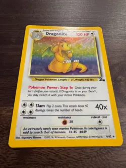 Vintage Dragonite 4/62 Fossil Holo 1999 pokemon card Near Mint rare - Image 3