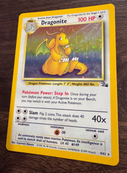 Vintage Dragonite 4/62 Fossil Holo 1999 pokemon card Near Mint rare - Image 4