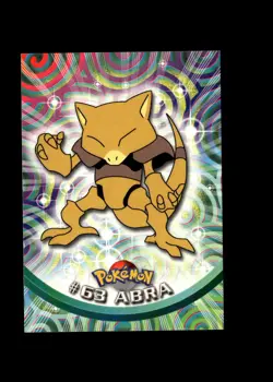 Abra : 1999 Topps Pokemon TV Animation Black Logo Card #63 + Fast FREE Ship - Image 1