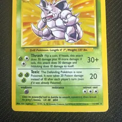 Nidoking 11/102 Base Set Holo Rare Pokemon Card 1999 WOTC TCG Vintage Pokemon - Image 3