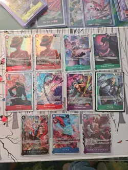 One Piece tcg Card Game 10 SUPER RARE Mixed Lot w/ 10 SR , MONKEY 2, NAMI BOA... - Image 1