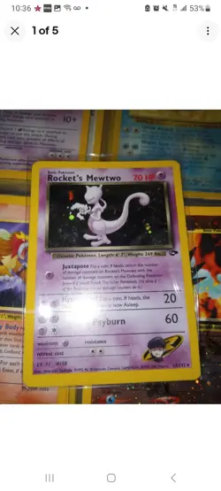 Rockets Mewtwo Holo Card 14/132 Mint/Near Mint Condition - Image 5