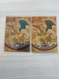 2000 Topps Chrome Charizard #06 & Charizard Topps Foil Pokemon Card NM-Mint! - Image 1