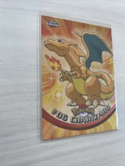 2000 Topps Chrome Charizard #06 & Charizard Topps Foil Pokemon Card NM-Mint! - Image 3
