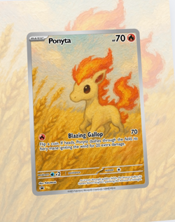Custom TCG Fan Art Card Ponyta - Image 1