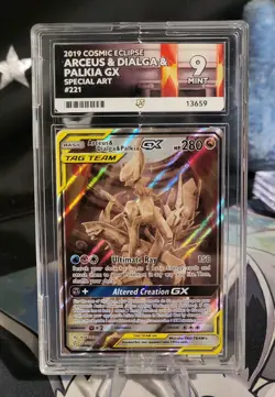 ACE 9 Graded Cosmic Eclipse 221/236 Arceus Dialga Palkia GX Alt Art Pokemon Card - Image 1