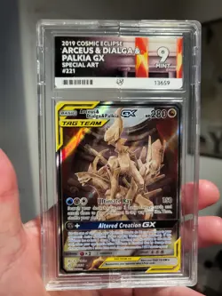 ACE 9 Graded Cosmic Eclipse 221/236 Arceus Dialga Palkia GX Alt Art Pokemon Card - Image 3