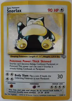 Pokemon Snorlax 11/64 Jungle Holo Rare 90 HP Wizards of the Coast 1999 Card - Image 1