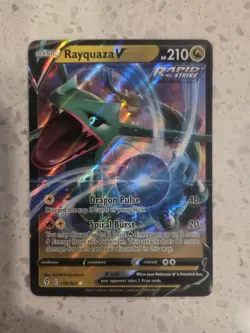 Rayquaza v 100/159 Crown Zenith Holo Ultra Rare LP Pokemon Tcg Card +🎁 - Image 1