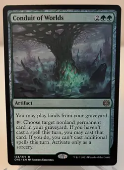 Magic MTG Conduit of Worlds *Phyrexia: All Will Be One* NM Green Rare Artifact - Image 1