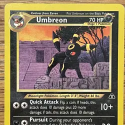 Umbreon 32/75 2001 Neo Discovery Pokemon Card Non Holo Vintage WotC - Image 3