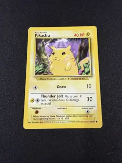 Pokemon Pikachu TCG Yellow Cheeks Card 58/102 - Image 1