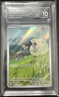Pokemon Hop’s Wooloo #170 2025 Scarlet & Violet Journey Together IR TAG 10 GM - Image 1