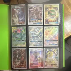 Nintendo Full Art Foil Pokemon Cards Lot Ultra Pro Green Pro-Binder Solgaleo GX - Image 1