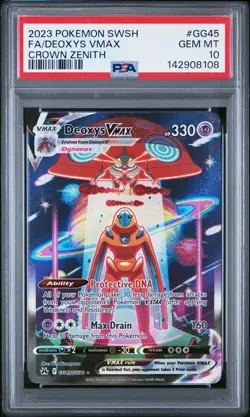 2023 POKEMON SWORD & SHIELD CROWN ZENITH #GG45 FULL ART/DEOXYS VMAX PSA 10 - Image 1