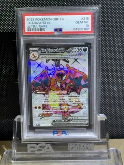 2023 Pokemon Obsidian Flames CHARIZARD EX 215/197 ULTRA RARE PSA 10 GEM MT - Image 1
