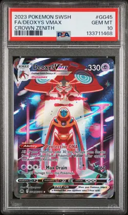 2023 POKEMON SWORD & SHIELD CROWN ZENITH #GG45 FULL ART/DEOXYS VMAX PSA 10 - Image 1