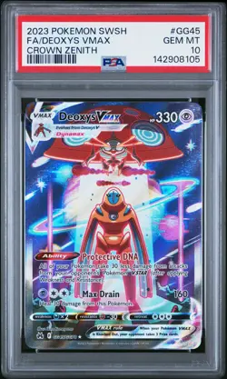 2023 POKEMON SWORD & SHIELD CROWN ZENITH #GG45 FULL ART/DEOXYS VMAX PSA 10 - Image 1