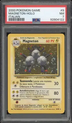 2000 Pokemon ITALIAN Unlimited Base Set Magneton Holo 9/102 PSA 7 NM - Image 1