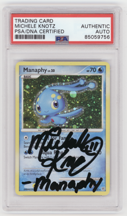 PSA Signed Michele Knotz Pokemon Manaphy 9/130 Holo Rare Swirl Diamond & Pearl - Image 1