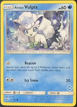 Alolan Vulpix 21/145 SM Trainer Kit: Alolan Sandslash & Alolan Ninetales Pokemon - Image 1