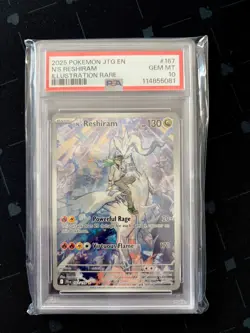 2025 POKEMON JTG EN-JOURNEY TOGETHER ILLUSTRATION RARE #167 N'S RESHIRAM PSA 10 - Image 1