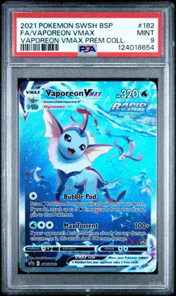 Pokemon SWSH Promo Vaporeon VMAX SWSH182 Holo PSA 9 - Image 3