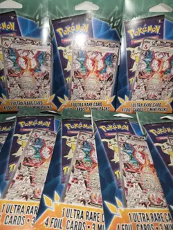 Pokemon Mystery 1 Ultra Rare 4 Foil Csrds 3 Mini Packs - Image 1