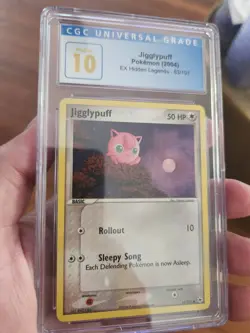 (POP 4) CGC 10 PRISTINE Pokemon Jigglypuff 63/101 EX Hidden Legends 2004 PSA - Image 1