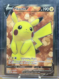 Pokemon Pikachu V (Full Art) 157/172 Ultra Rare SWSH09: Brilliant Stars NM - Image 1