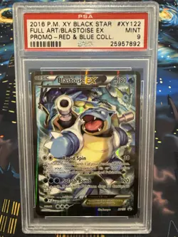 Pokemon 2016 Blastoise EX Promo Black Star XY122 PSA 9 Red & Blue Collection - Image 1