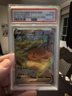 2022 POKEMON SWSH BLACK STAR PROMO 260 FULL ART/CHARIZARD V SWORD & SHIELD PSA10 - Image 1