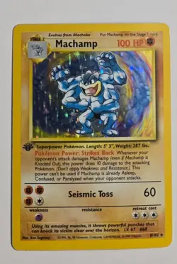 1999 Pokemon 1st Edition Machamp Holo #8/102 - Image 1