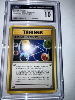 Pokemon TCG 2001 Energy Stadium Japanese Darkness And To light CGC 10 Gem Mint - Image 4