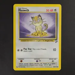 Meowth 80/130 Base set 2 Pokemon TCG VG Condition Non Holo - Image 1